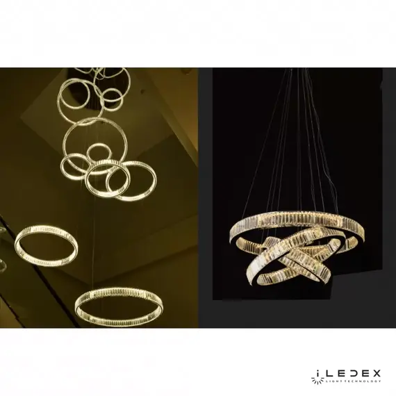 Подвесной светильник iLedex WOODSTOCK  10920P/3-70W-3000K (8/6/4) GOLD&CLEAR, изображение 2