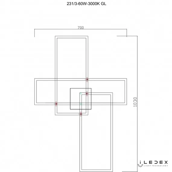 Потолочный светильник iLedex GRACE 231/3-60W-3000K GOLD, изображение 2
