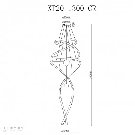 Светильник подвесной iLedex Axis XT20-1300 CR, изображение 2