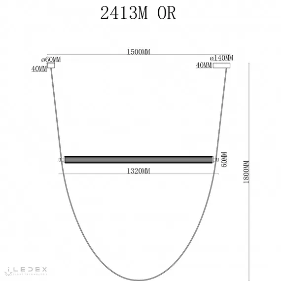 Светильник подвесной iLedex Rocks 2413M OR, изображение 2