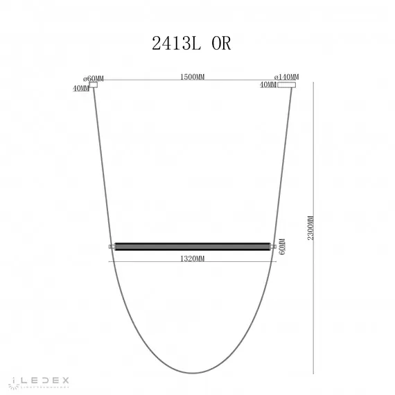 Светильник подвесной iLedex Rocks 2413L OR, изображение 2
