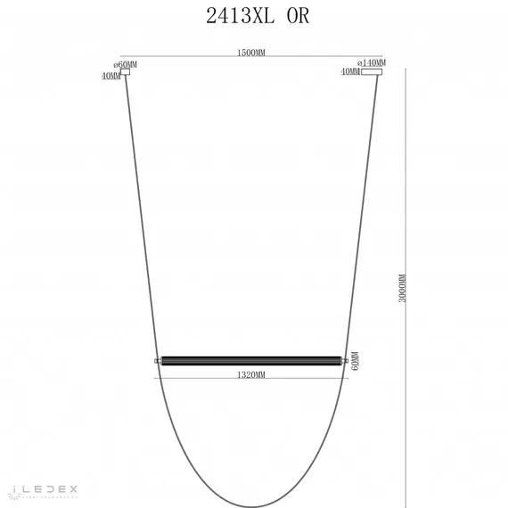 Светильник подвесной iLedex Rocks 2413XL OR, изображение 2