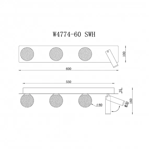 Светильник настенный iLedex Telescope W4774-60 SWH, изображение 3