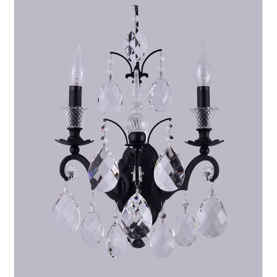 Бра Crystal Lux MAGNIFICO AP2 BLACK/TRANSPARENT