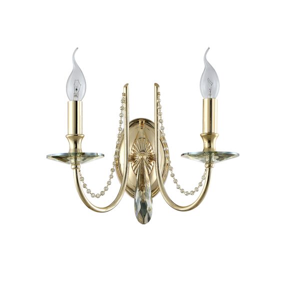 Бра Crystal Lux VICTORIA AP2 GOLD/AMBER