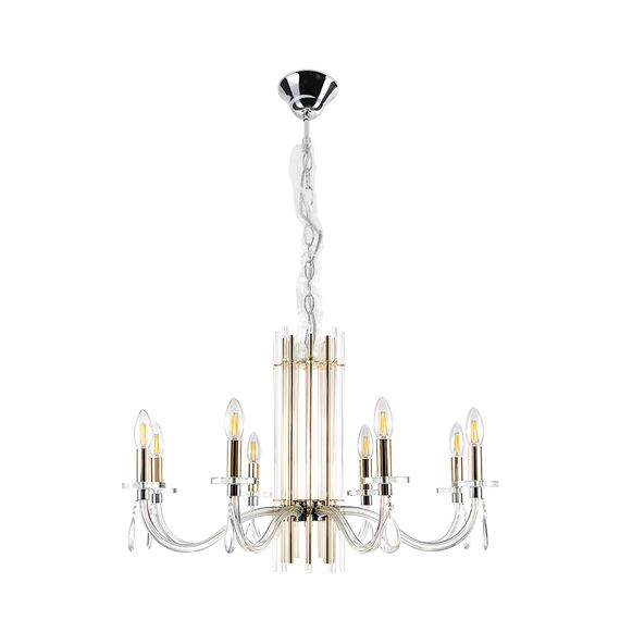 Люстра Crystal Lux AURELIO SP8 GOLD+CHROME/TRANSPARENT