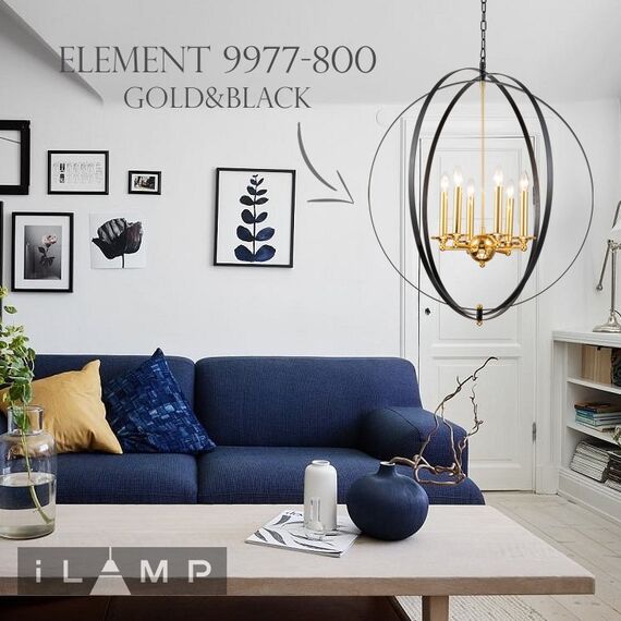 Подвесная люстра iLamp Element 9977-800 GOLD&BLACK, изображение 5