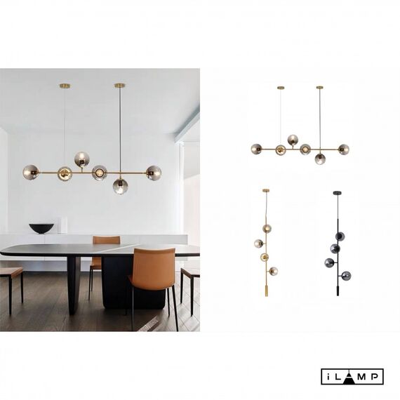 Подвесной светильник iLamp GOLDEN 9136P/6 GOLD&WHITE, изображение 2