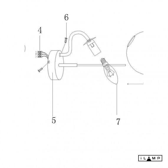 Настенный светильник iLamp GLOBE 10346W/1 BLACK&WHITE, изображение 3