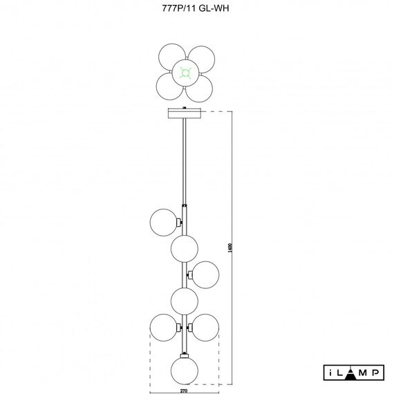 Подвесной светильник iLamp GOLDEN 777P/11 GOLD&WHITE, изображение 2
