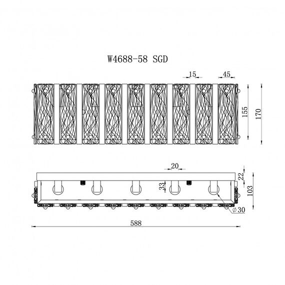 Светильник настенный iLamp Panorama W4688-58 SGD, изображение 3