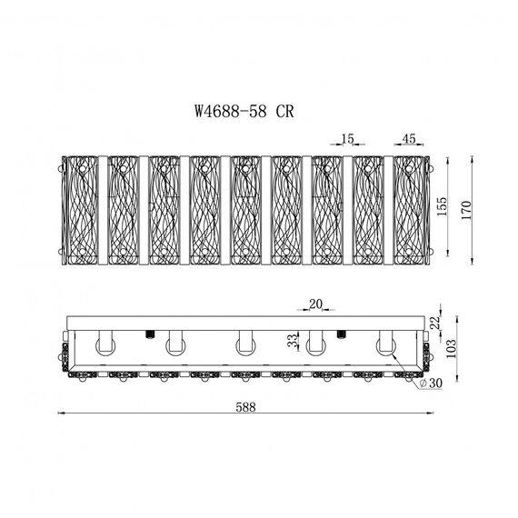 Светильник настенный iLamp Panorama W4688-58 CR, изображение 3