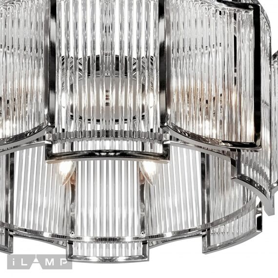 Подвесная люстра iLamp Tribeca MD0276-6C CHROME+SMOKY GRAY, изображение 4