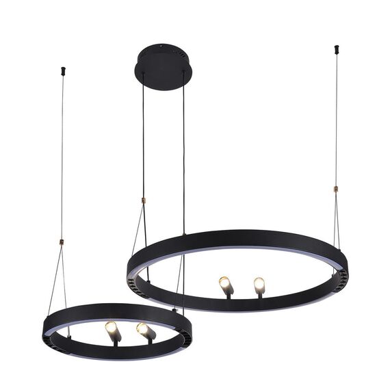 4474-2P, подвесная люстра, D830xH1000/1800, LEDx53W + LEDx33W + 4xLEDx3W, 2075LM, 3000-6500K, included, remote control
