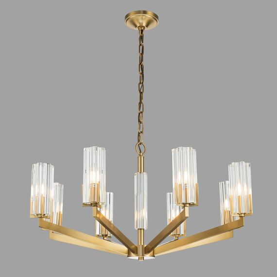 Подвесная люстра Belfast Malone 6035-8 BR CL Латунь / Стекло, изображение 3