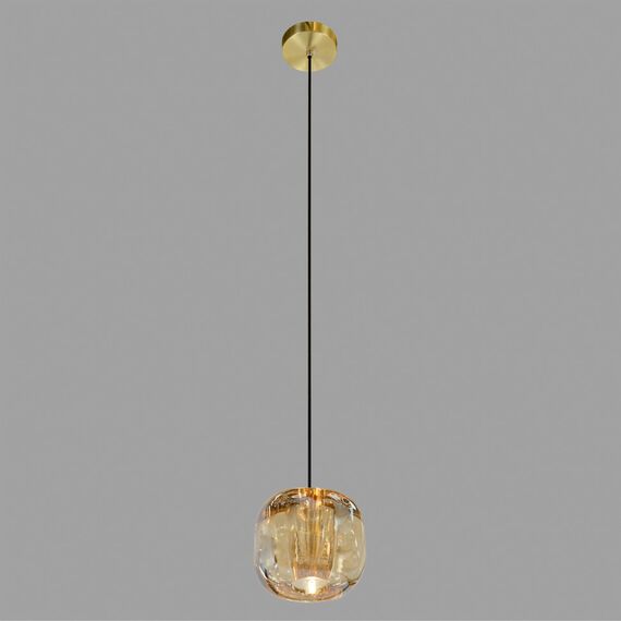 Подвесной светильник Belfast Pansy 6214-1 BR CA Латунь / Стекло / Янтарный, изображение 3