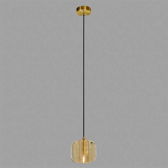 Подвесной светильник Belfast Pansy 6214-1 BR CA Латунь / Стекло / Янтарный, изображение 4