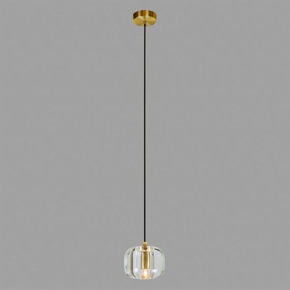 Подвесной светильник Belfast Pansy 6214-1 BR CL Латунь / Стекло / Прозрачный, изображение 2