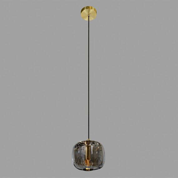 Подвесной светильник Belfast Pansy 6214-1 BR GR Латунь / Стекло / Серый, изображение 2