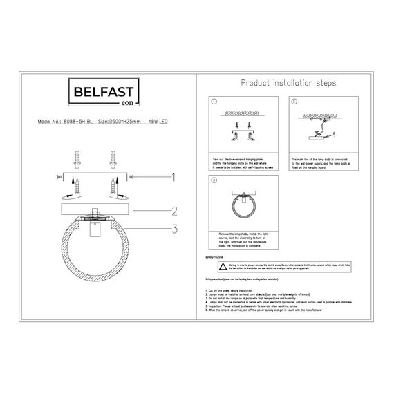 Потолочный светильник Belfast Ravenhill 3333Y BR MB Латунь / Камень, изображение 7