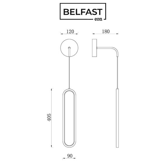 Светильник настенный Belfast Nevis 86226C-1W BL Черный, изображение 7