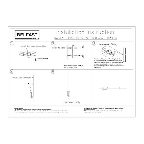 Настенный светильник Belfast Skipton 2295-60 BR Латунь, изображение 7