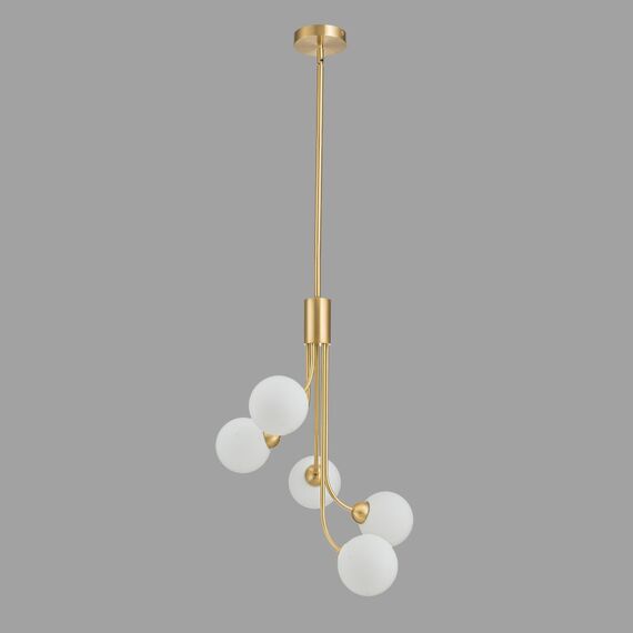 Подвесная люстра Belfast Bryson L-8130-5A BR GL Латунь / Стекло, изображение 3