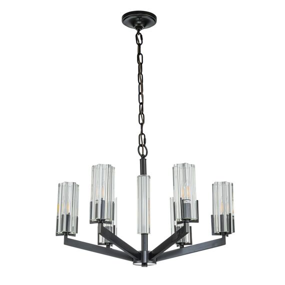 Подвесная люстра Belfast Malone 6035-6 BL CL Черный / Стекло, изображение 2