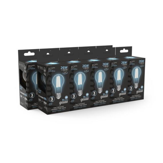 Светодиодная филаментная лампа Gauss FILAMENT A70 26W 2700Lm 4100K E27 102902226, изображение 3