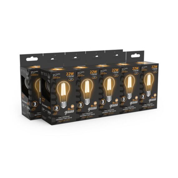 Светодиодная филаментная лампа Gauss FILAMENT A70 22W 2000Lm 2700K E27 102902122, изображение 3
