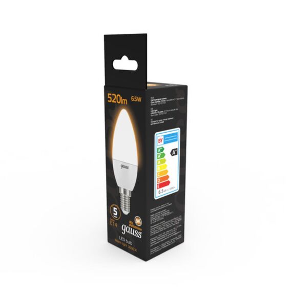 Светодиодная лампа Gauss Свеча 7W 520Lm 3000K E14 103101107, изображение 4