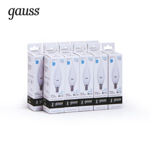 Светодиодная лампа Gauss Свеча на ветру 6W 450Lm 4100K E14 34126, изображение 5
