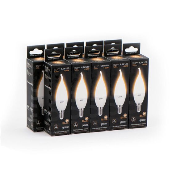 Светодиодная лампа Gauss Свеча 6,5W 520Lm 3000K E14 104101107, изображение 5