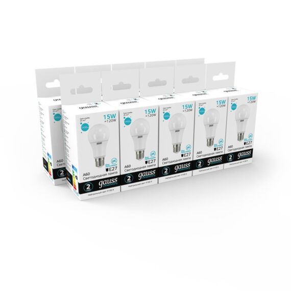 Светодиодная лампа Gauss A60 15W 1450Lm 4100K E27 23225, изображение 5