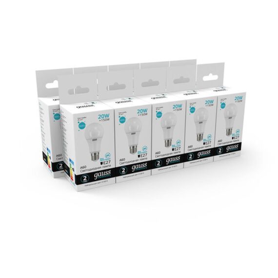 Светодиодная лампа Gauss A60 20W 1600Lm 4100K E27 23229, изображение 5