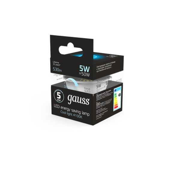 Светодиодная лампа Gauss Софит 5W 530Lm 4100K GU5.3 101505205-D, изображение 4