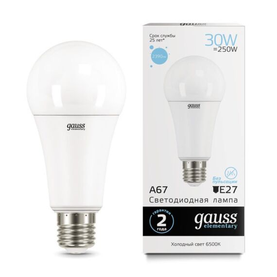 Светодиодная лампа Gauss A67 30W 2390Lm 6500K E27 73239