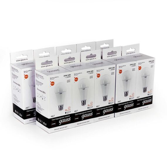 Светодиодная лампа Gauss A67 25W 2000Lm 3000K E27 73215, изображение 5