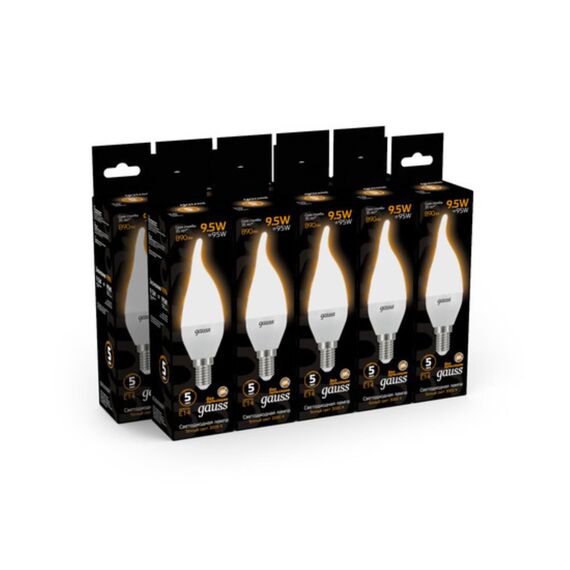 Светодиодная лампа Gauss Свеча на ветру 9,5W 890Lm 3000K E14 104101110, изображение 5