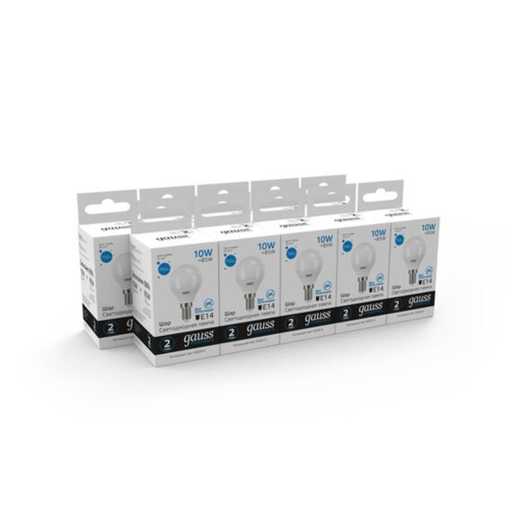 Светодиодная лампа Gauss Шар 10W 750Lm 6500K E14 53130, изображение 5