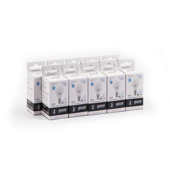 Светодиодная лампа Gauss Шар 10W 730Lm 4100K E14 53120, изображение 5