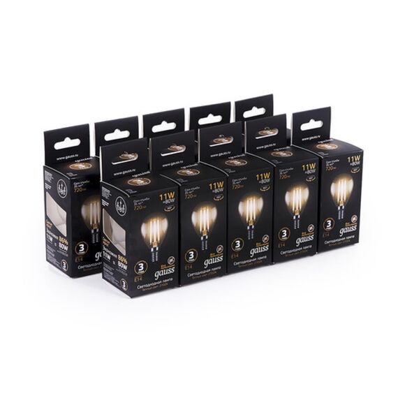 Светодиодная филаментная лампа Gauss Шар 11W 720Lm 2700K E14 105801111, изображение 5