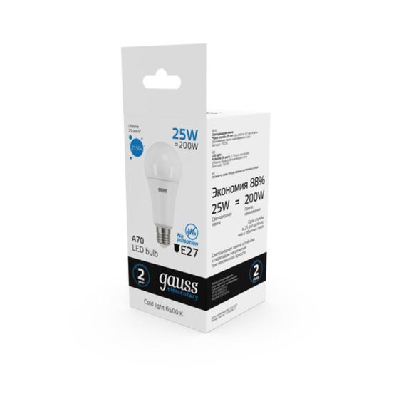 Светодиодная лампа Gauss A67 25W 2150Lm 6500K E27 73235, изображение 4