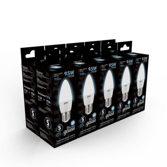 Светодиодная лампа Gauss Свеча 9,5W 950Lm 4100K E27 103102210, изображение 5