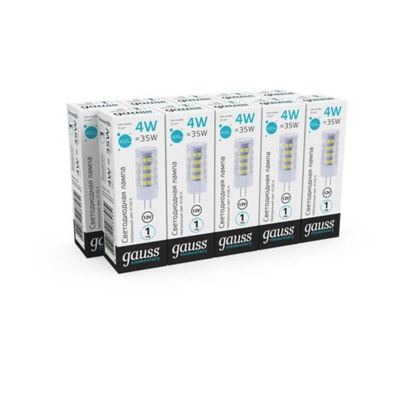 Светодиодная лампа Gauss ELEMENTARY 4W 400Lm 4100K G4 10724, изображение 5