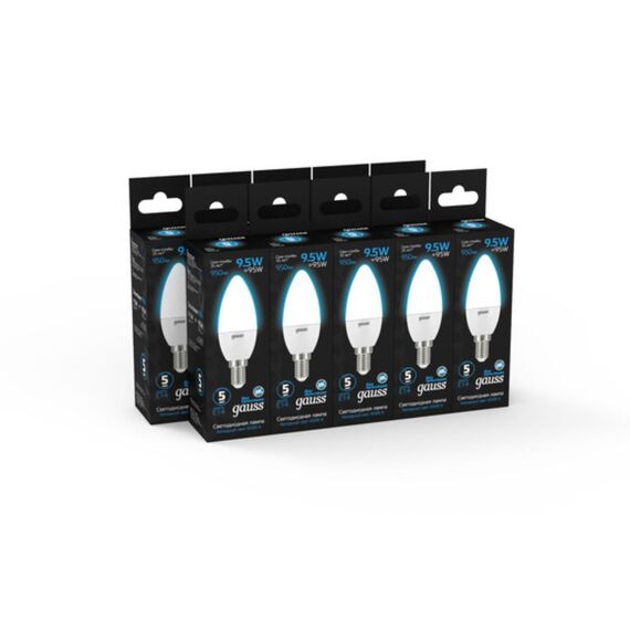 Светодиодная лампа Gauss Свеча 9,5W 950Lm 6500K E14 103101310, изображение 5