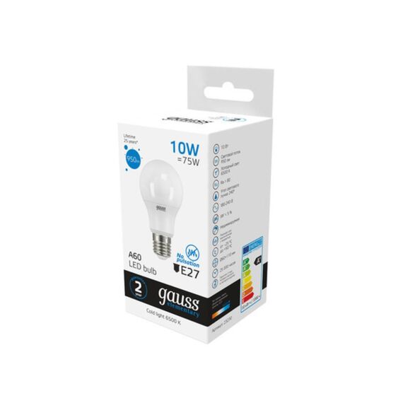 Светодиодная лампа Gauss A60 10W 950Lm 6500K E27 23230, изображение 3