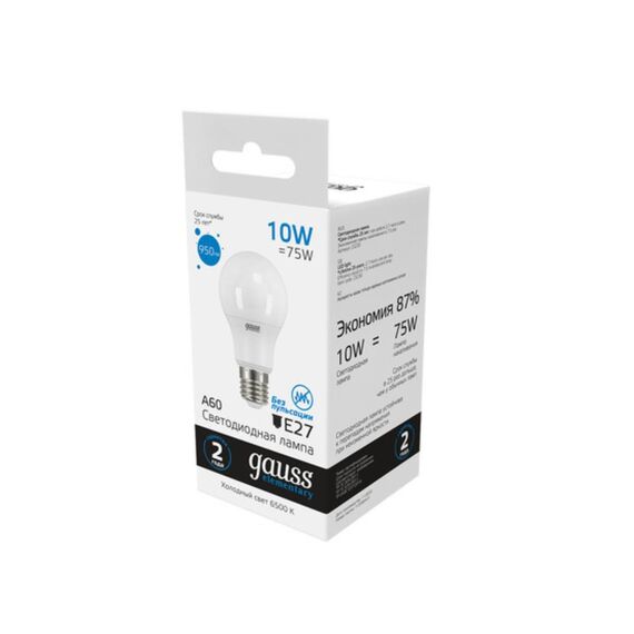 Светодиодная лампа Gauss A60 10W 950Lm 6500K E27 23230, изображение 4