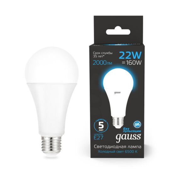 Светодиодная лампа Gauss A70 22W 2000Lm 6500K E27 102502322