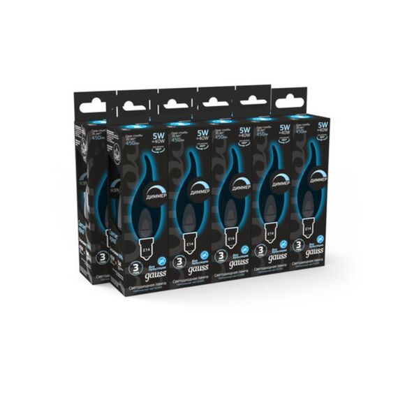 Светодиодная филаментная лампа Gauss Свеча на ветру 5W 450Lm 4100K E14 104801205-D, изображение 5